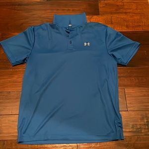 Size L blue Under Armour polo shirt. Gently used, excellent condition.